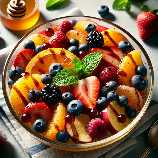 Bowl with Fresh Fruit Kissed w/Blackberry Ginger