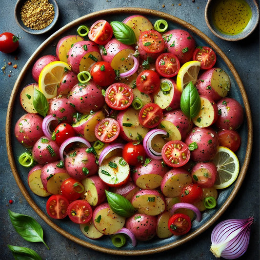 Plate of Mediterranean Potato Salad