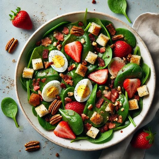 Bowl of Spinach and Strawberry Salad