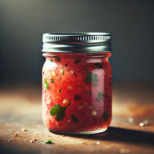 Jar of Strawberry/Cilantro Roasted Onion Vinaigrette