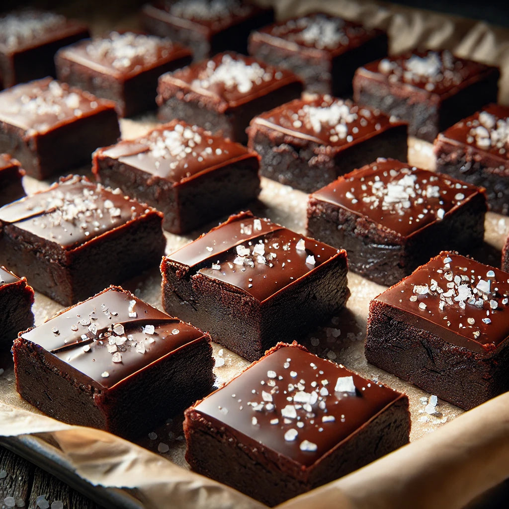 Chocolate Truffle Brownies sitting in a baking sheet