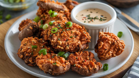 plate of crispy vegan fried "chicken"