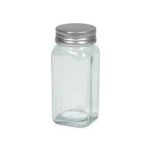 SQUARE CLEAR GLASS SPICE BOTTLE